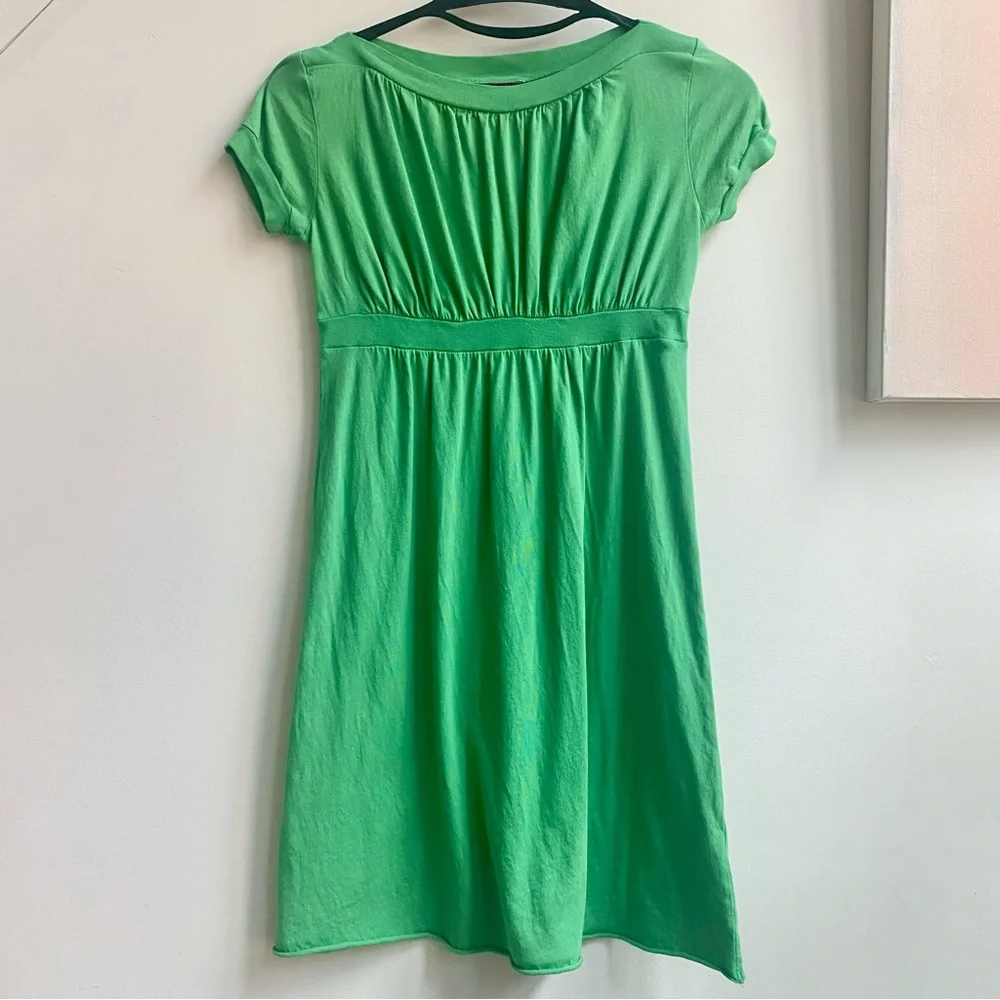 EUC Anthropologie Velvet by Graham & Spencer Green Cotton Summer Dress Size SP - Picture 2 of 6
